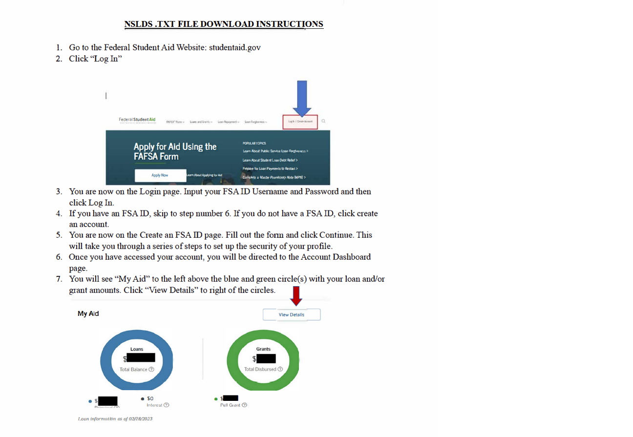 How to upload your NSLDS text file